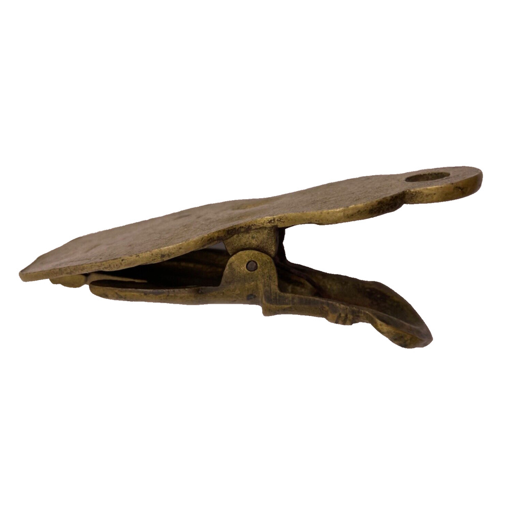 Vintage Brass Left Hand Letter/Paper Holder/Clip Made in Japan 4.75 Inches - Picture 10 of 13